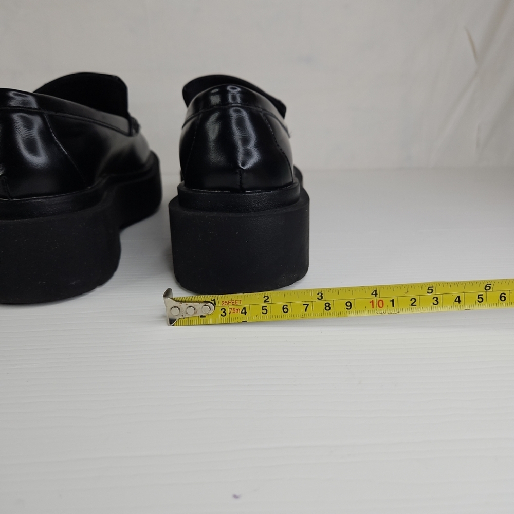 H&M Chunky Loafer Women Platform Loafer Luxury Patent Leather Casual Black Sz 38 - Picture 11 of 16